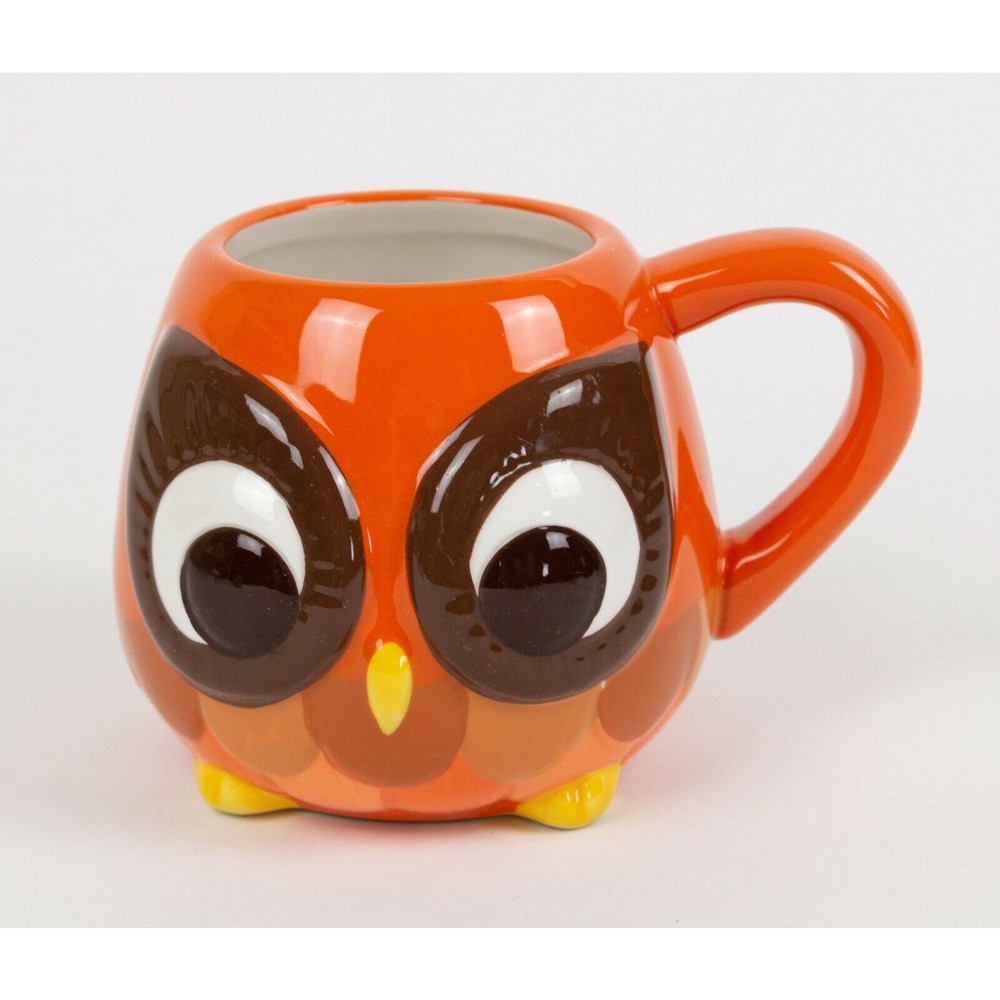Cute Sitting Orange & Brown Owl Coffee Mug Cup By Mesa Home Designs 20 Fl. Oz.
